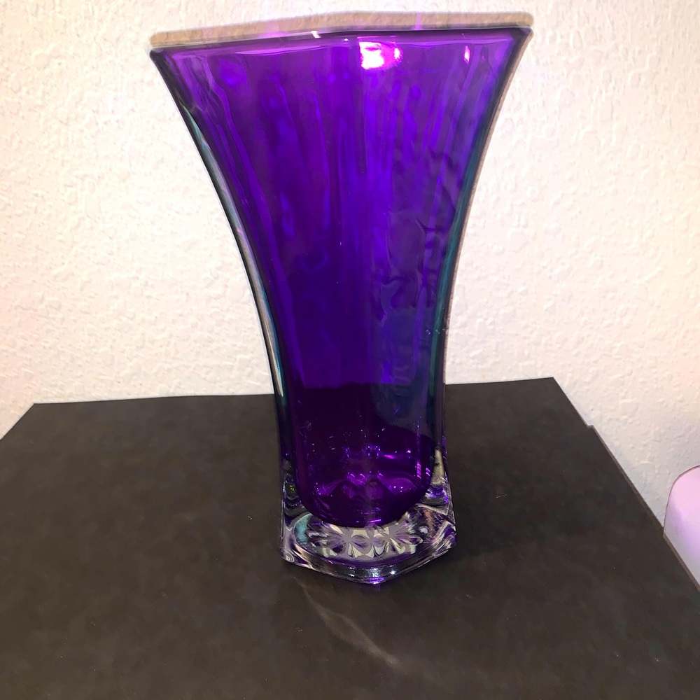 Purple Hoosier glass vase